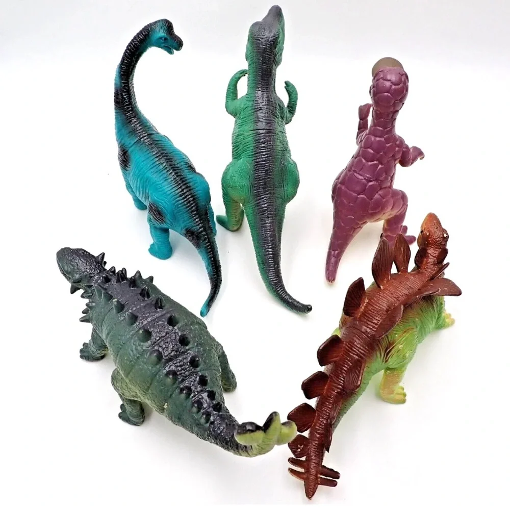 Vintage Greenbrier International Dinosaur Lot T-Rex Stegosaurus Ankylosaurus